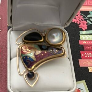 Custom 14k and ss modernist pendant One of the kind, absolutely beautiful piece